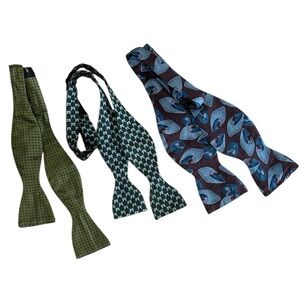 3 x Men's Vintage Bow Ties - Self Tie